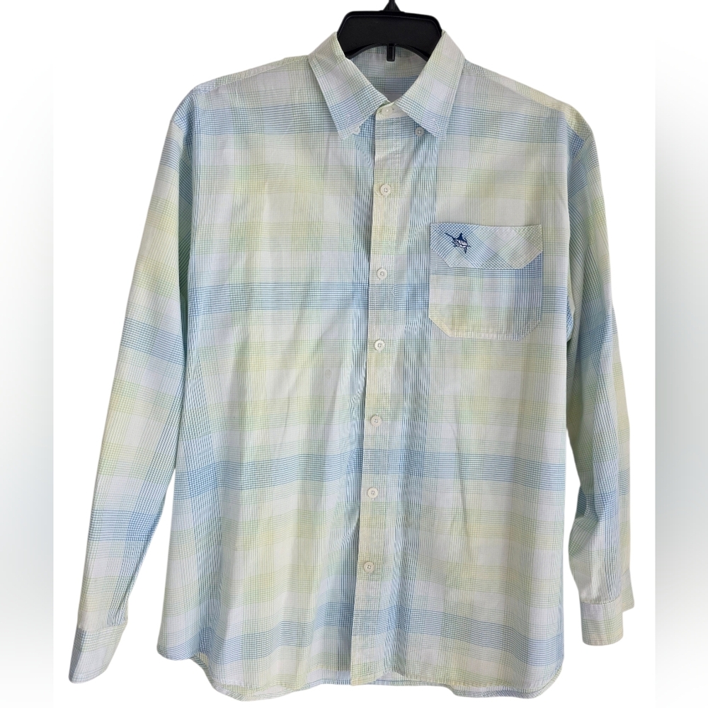 Guy Harvey Button Down Long Sleeve Shirt Multicolor Plaid Mens Size XL